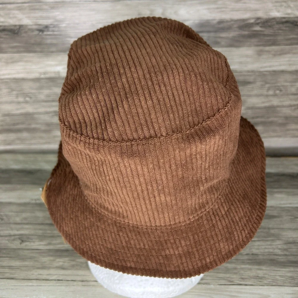 Steve Madden Brown Corduroy Bucket Hat Lined Solid Women's One Size